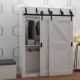 DOUBLE BYPASS BARN DOOR HARDWARE KIT 200cm/300cm BLACK D.120 BARN DOOR AND HARDWARE